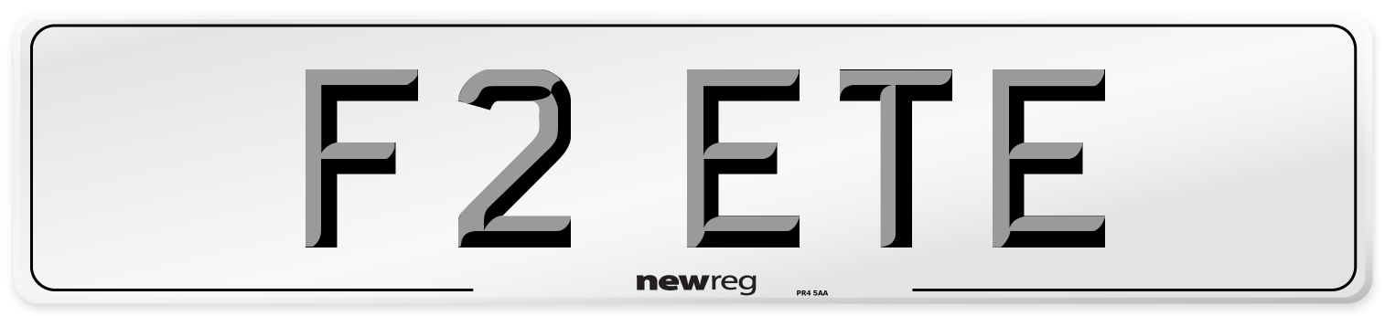 F2 ETE Number Plate from New Reg